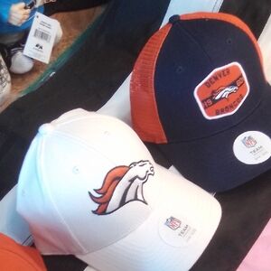 NFL Denver Broncos Caps - White and Navy with Orange